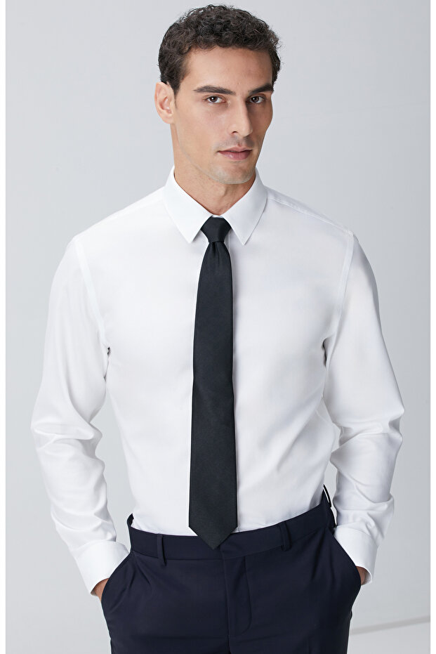 Beyaz Non-ıron Gömlek - 3