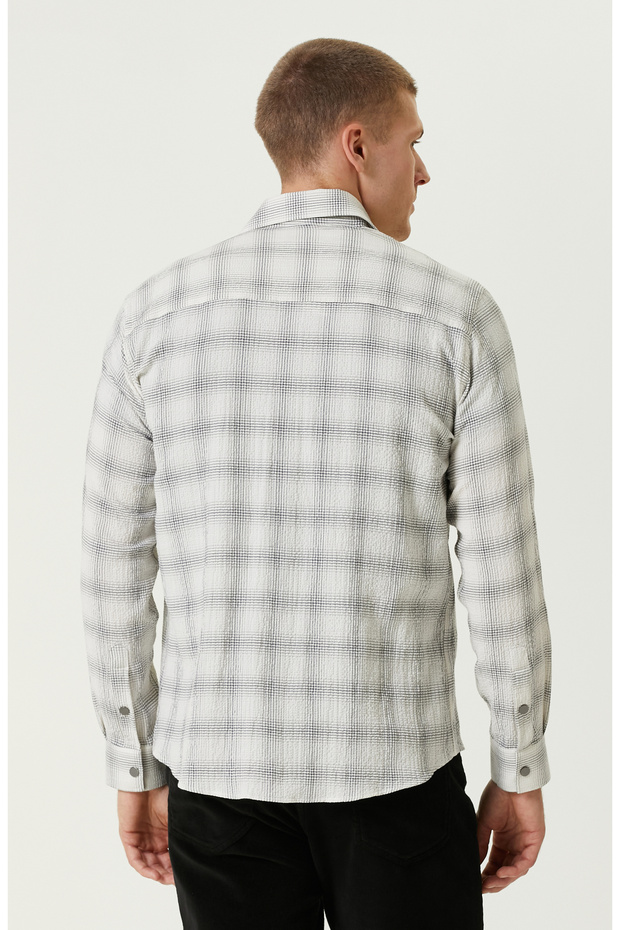 Gri Cepli Gofreli Comfort Gömlek - 5