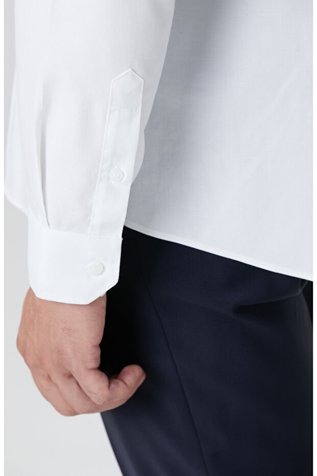 Beyaz Non-ıron Gömlek - 8