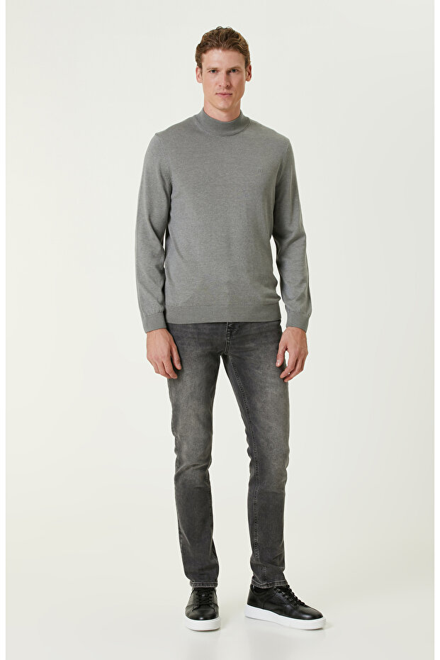 Gri Denim Pantolon - 1