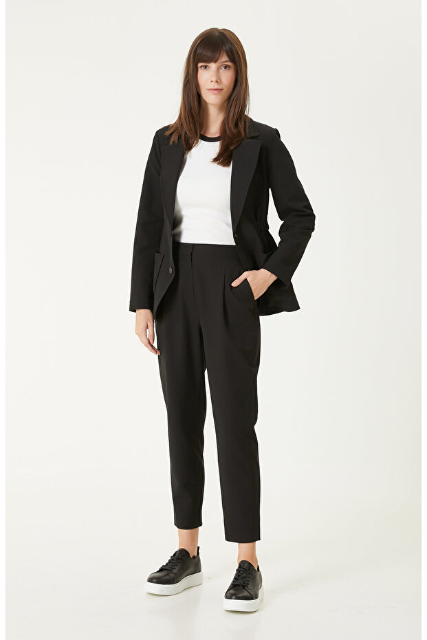 Siyah N-Tech Gofreli Pantolon - 1