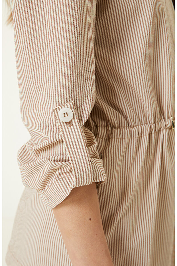 Bej Çizgili Ceket - 5