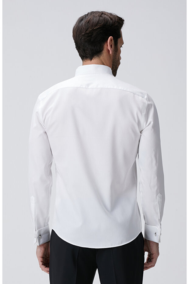 Beyaz Non-ıron Smokin Gömlek - 6
