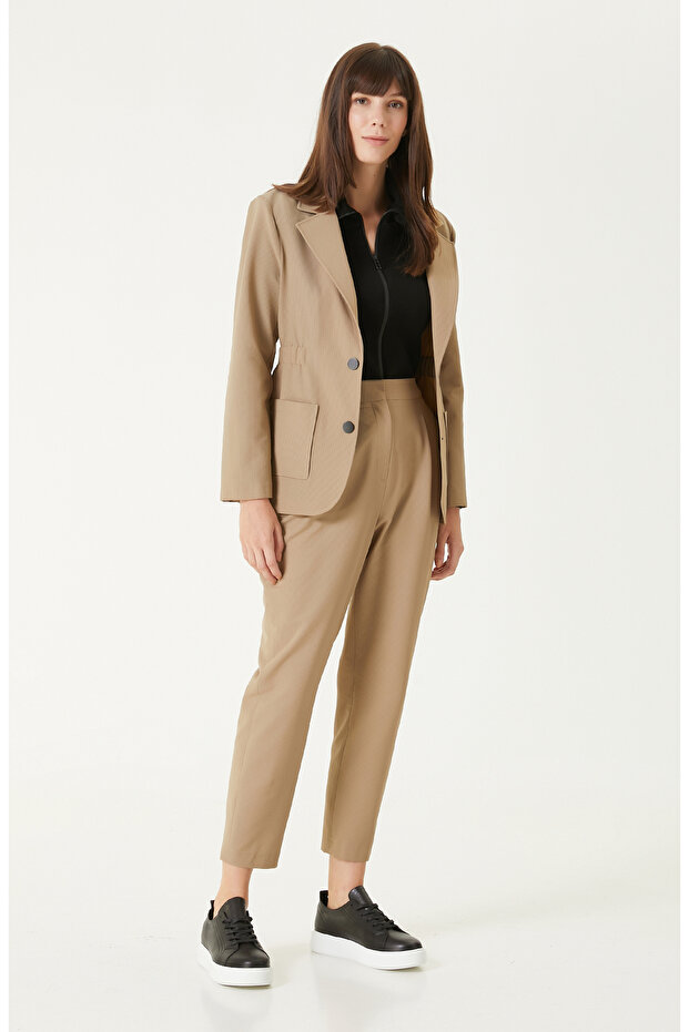 Bej N-Tech Gofreli Pantolon - 1