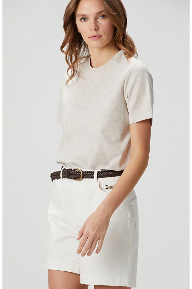 Bej Melanj T-shirt - 4