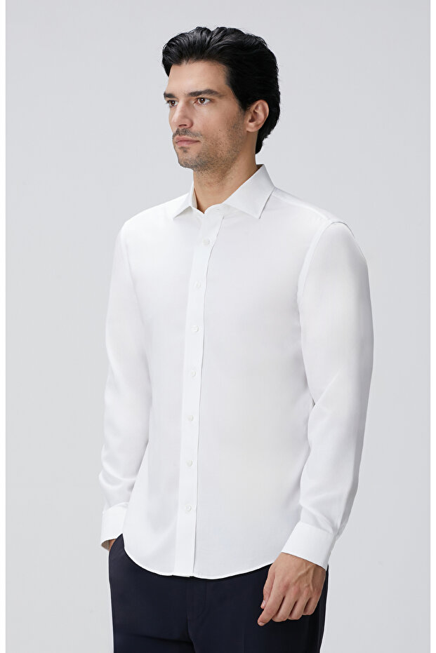 Beyaz Super Non-Iron Gömlek - 6