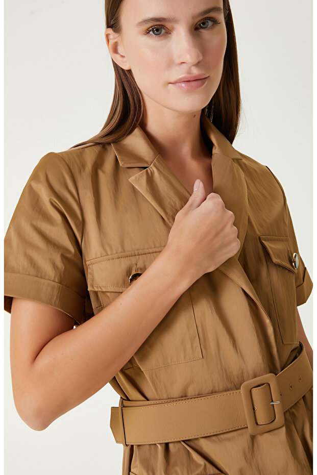 Olive Mini Elbise - 2