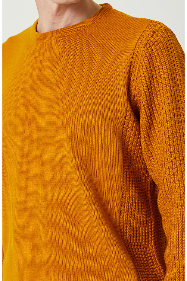 Sarı Bisiklet Yaka Kazak - 5