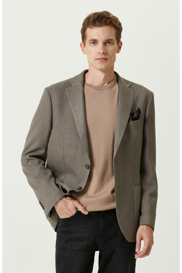 Haki Çift Yırtmaçlı Ceket - 1