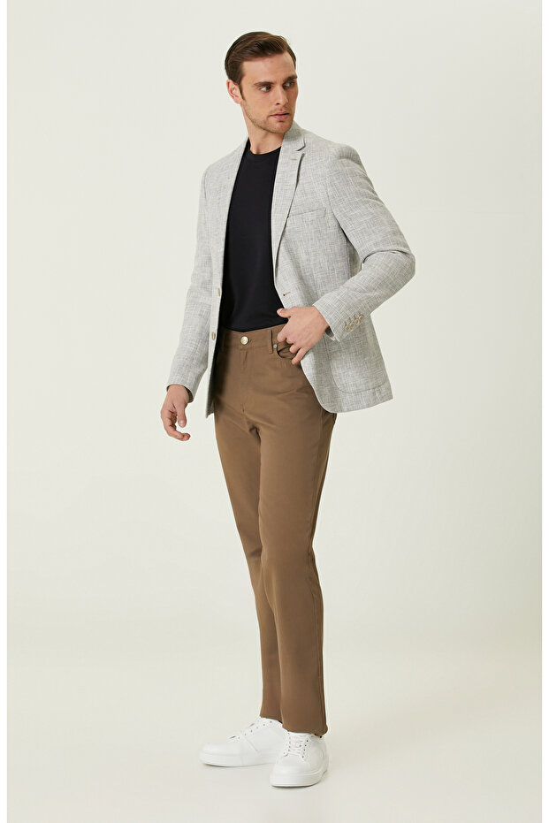 Vizon Diyagonal Casual Pantolon - 1