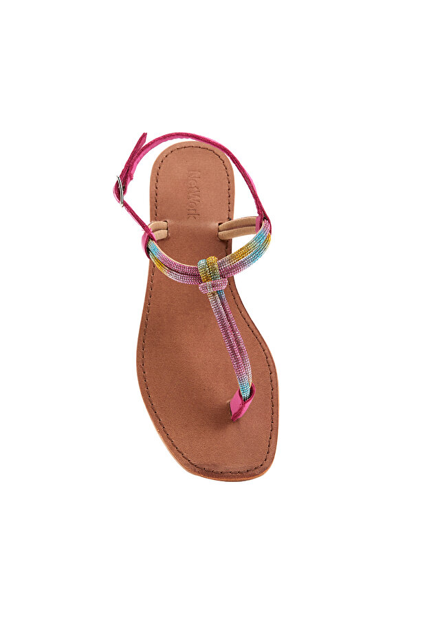 Taba Kadın Deri Sandalet - 4