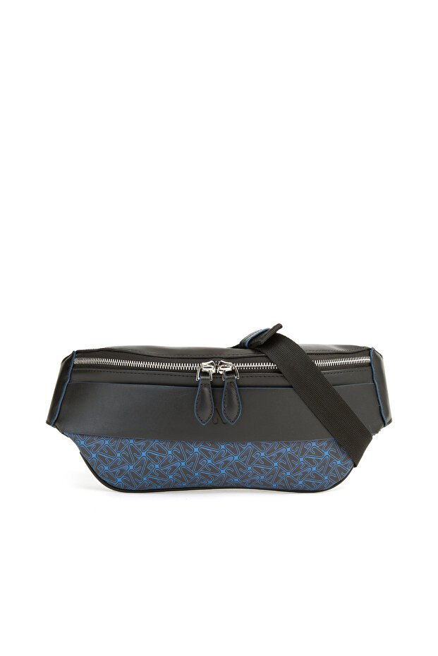 Monogram Siyah Lacivert Bel Çantası - 1