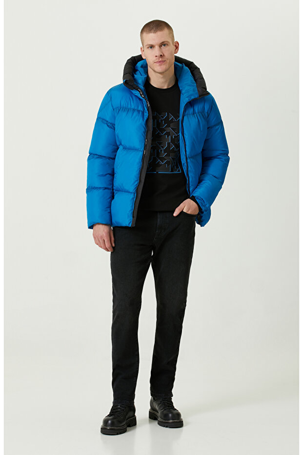 N-Tech Baskı Detaylı Saks Mont - 2