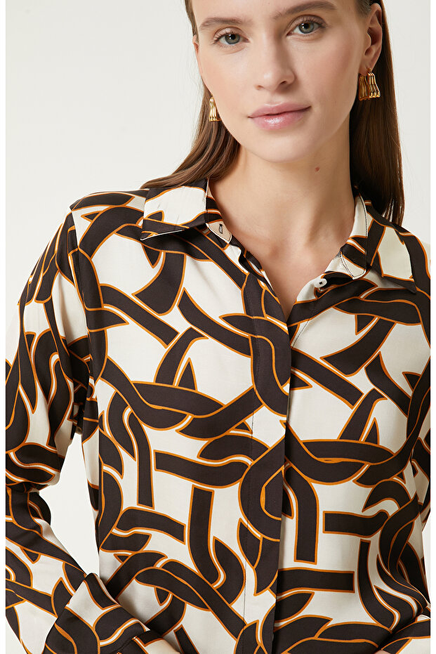 Bej Desenli Gömlek - 2