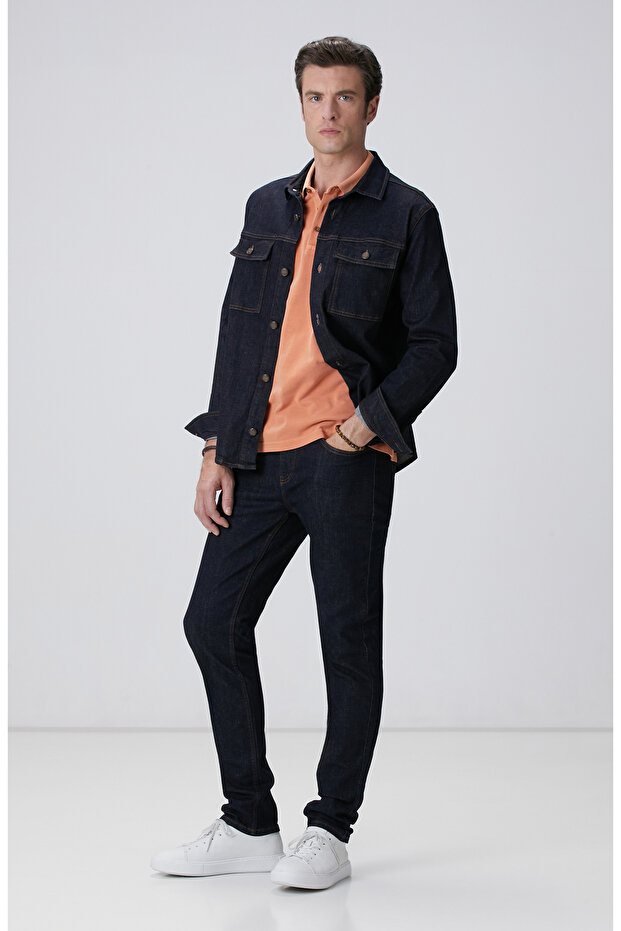 Lacivert Denim Pantolon - 1