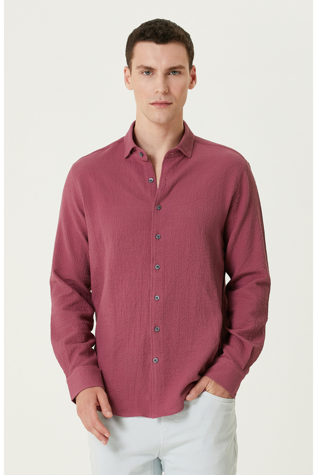 Mürdüm Gofreli Gömlek - 1