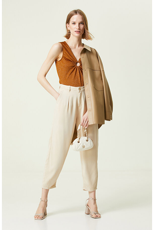 Bakır Kolsuz V Yaka Bluz - 2