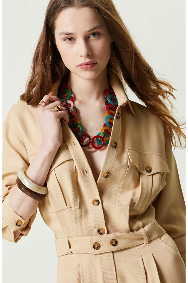 Bej Uzun Kollu Tulum - 4