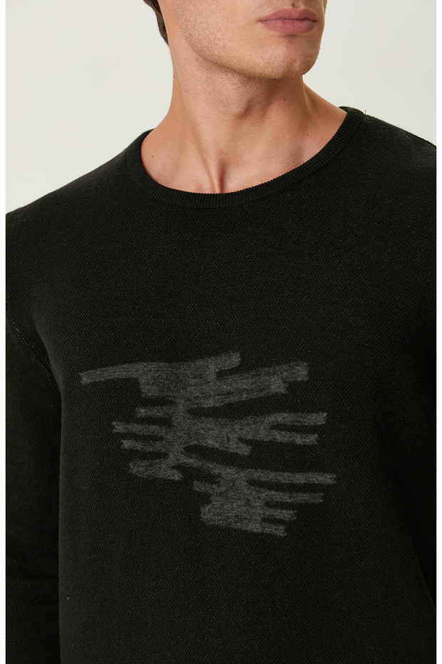 Siyah Bisiklet Yaka Kazak - 6