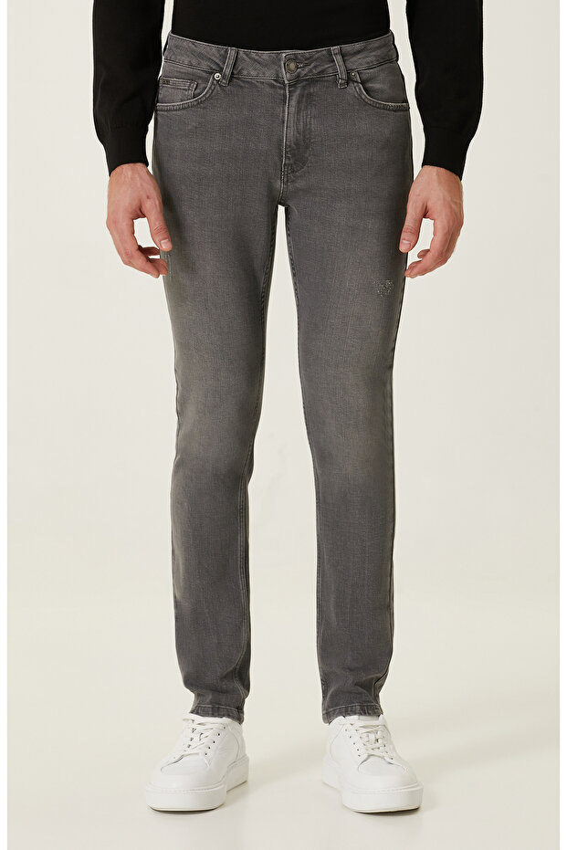 Gri Denim Pantolon - 2