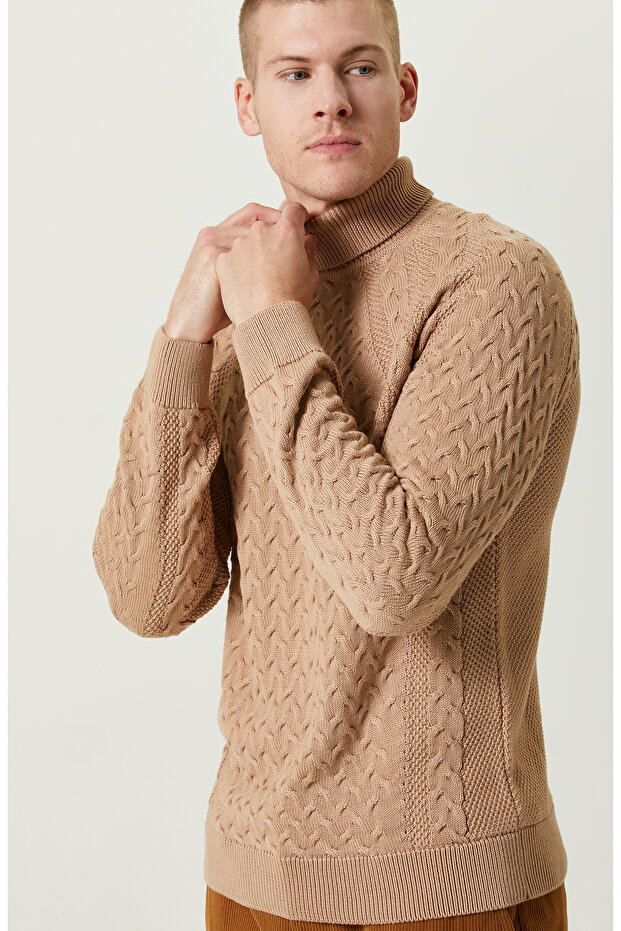 Camel Balıkçı Yaka Kazak - 6