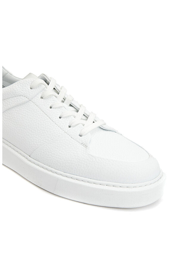 Beyaz Erkek Deri Sneaker - 6
