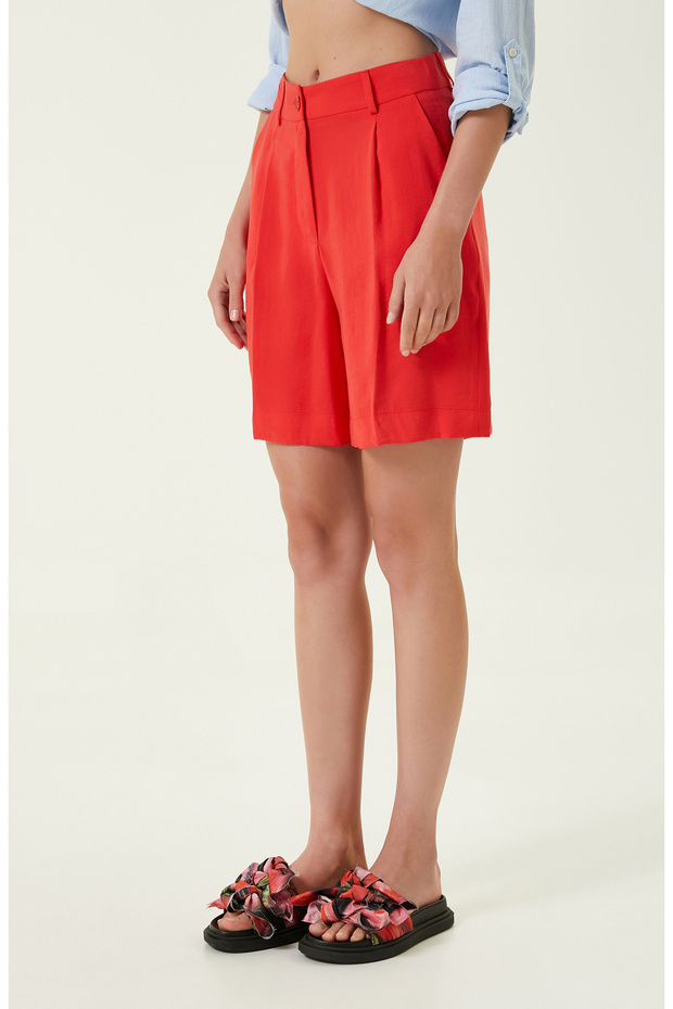 Nar Çiçeği Duble Paça Şort - 2