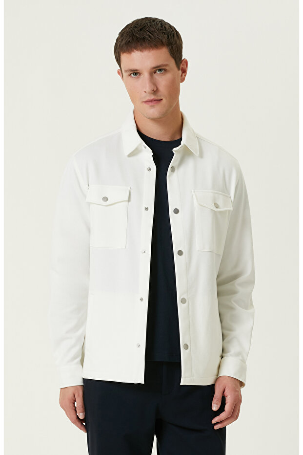 Ekru Dış Gömlek - 1