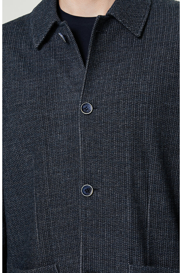İndigo Örme Ceket - 6