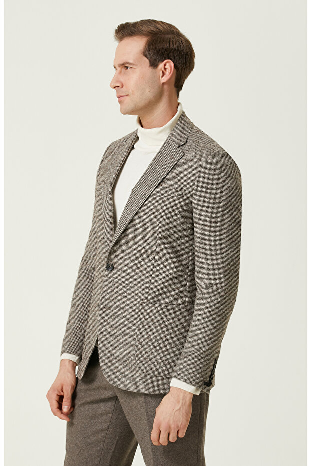 Bej Desenli Ceket - 4