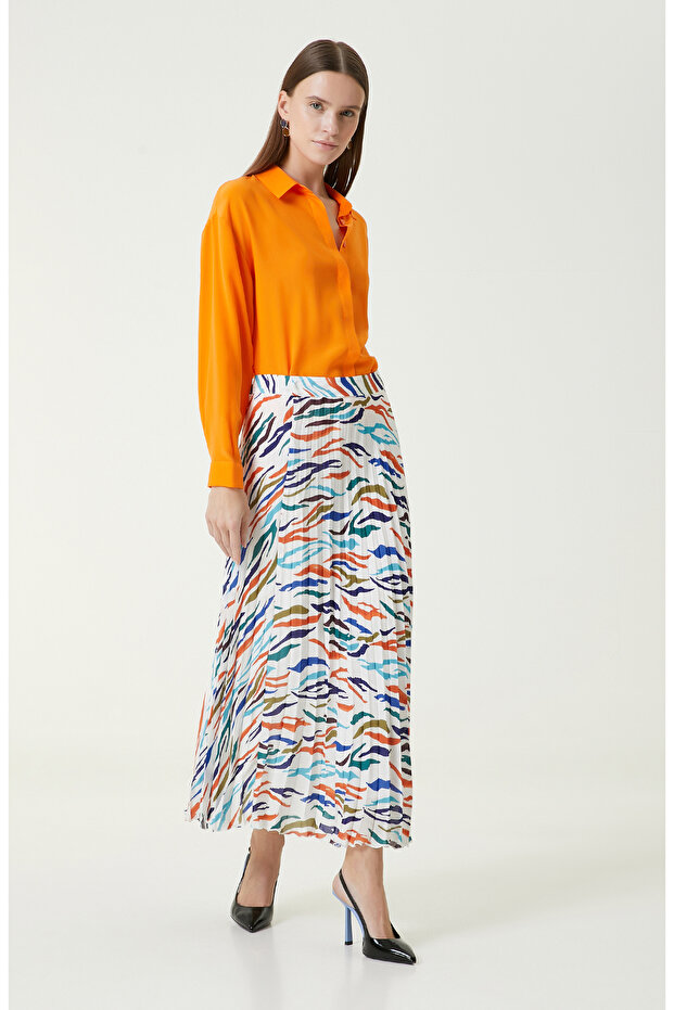 Ekru Desenli Etek - 1