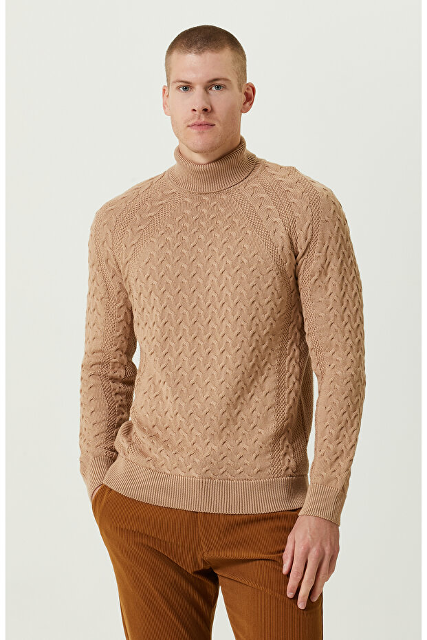 Camel Balıkçı Yaka Kazak - 1