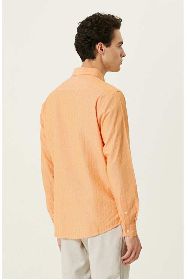 Turuncu Uzun Kollu Gömlek - 4