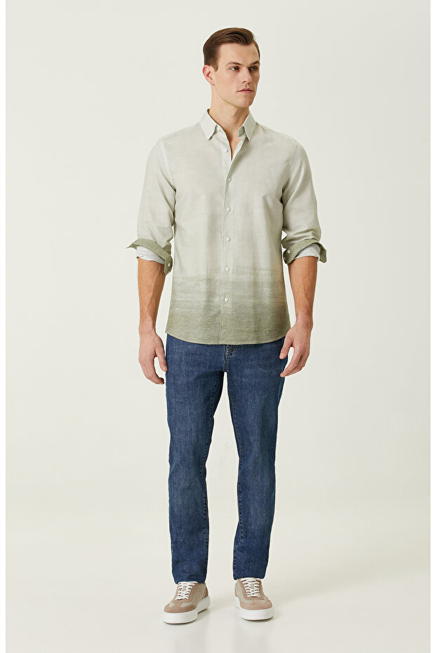 Yeşil Degrade Gömlek - 3