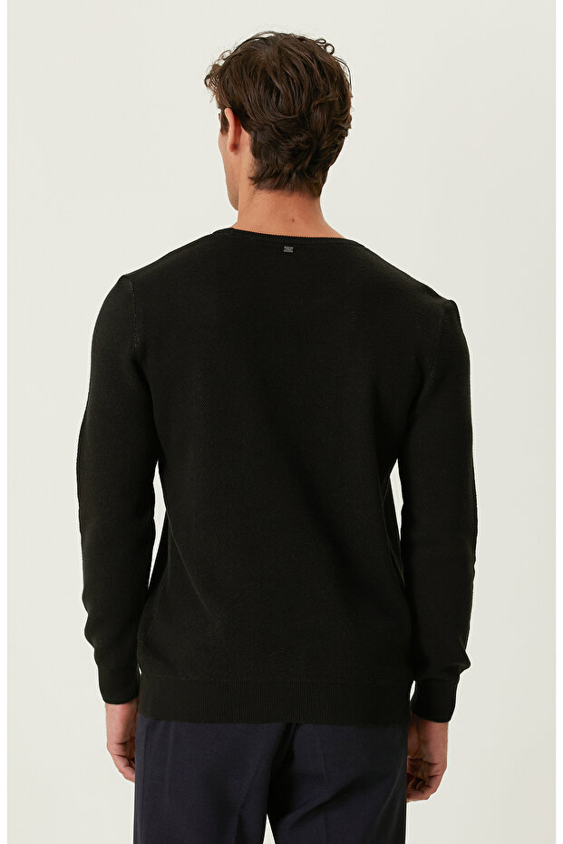 Siyah Bisiklet Yaka Kazak - 5