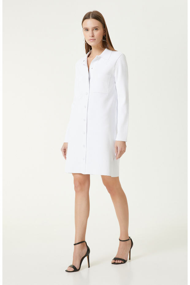 Beyaz Triko Ceket - 4