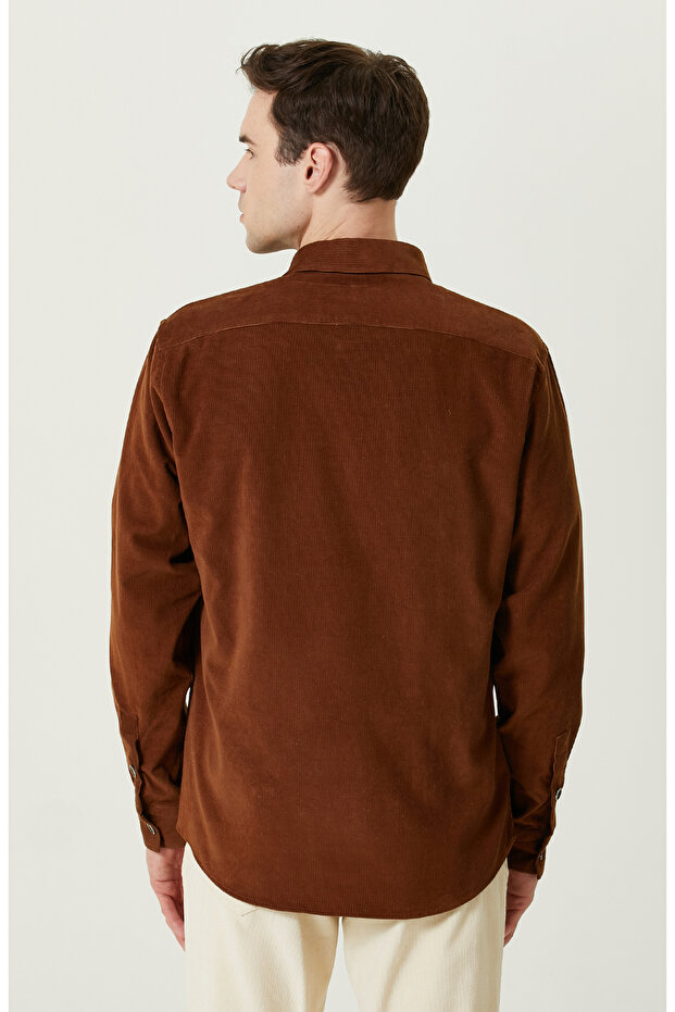 Karamel Cepli Kadife Gömlek - 4