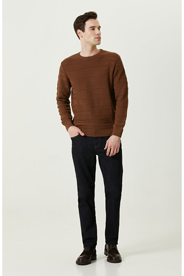 Karamel Desenli Triko Kazak - 2