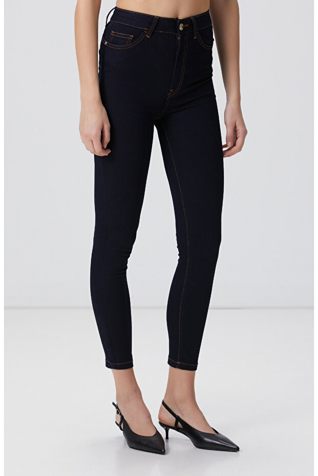 Lacivert Denim Pantolon - 3