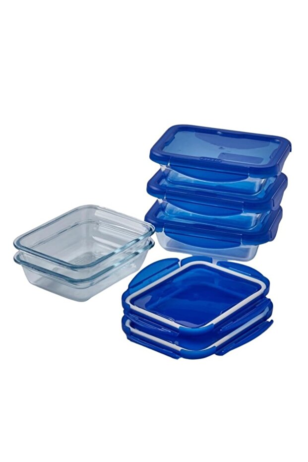 Cook&Go 5-Piece Set Rectangular Food Storage with Airtight Lid, 800ml - 1