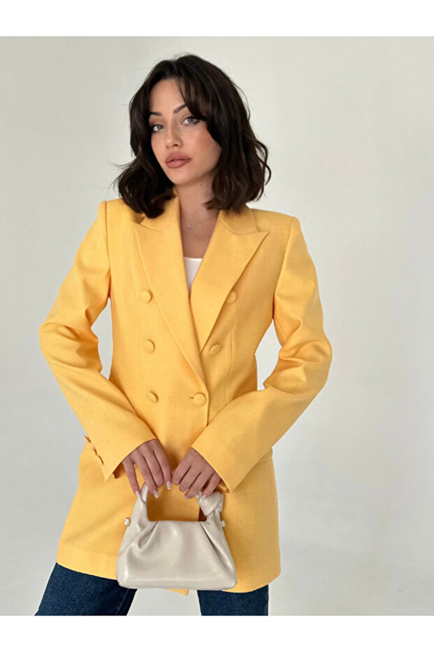 سترة طويلة بأزرار مطلية - 1