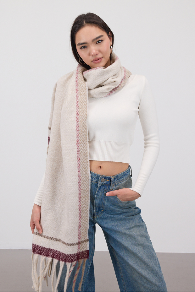 Soft Textured Patterned Shawl4001-A5 - 1