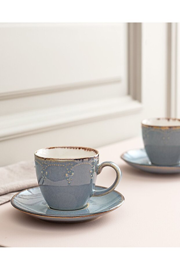 Perle 2 Kişilik Kahve Fincanı Takımı - Gri - 90 Ml - 1