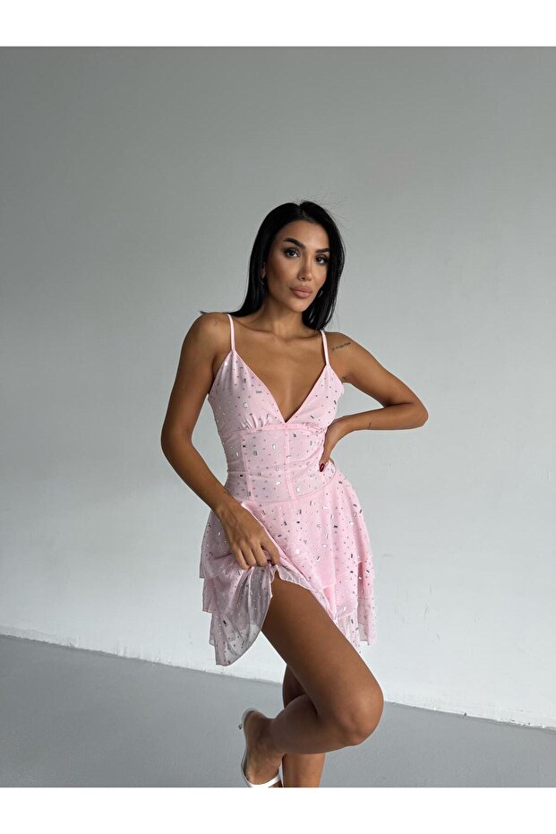 TAŞ BASKILI ELBİSE - 4