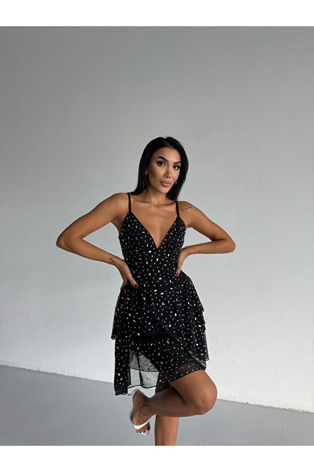 TAŞ BASKILI ELBİSE - 8