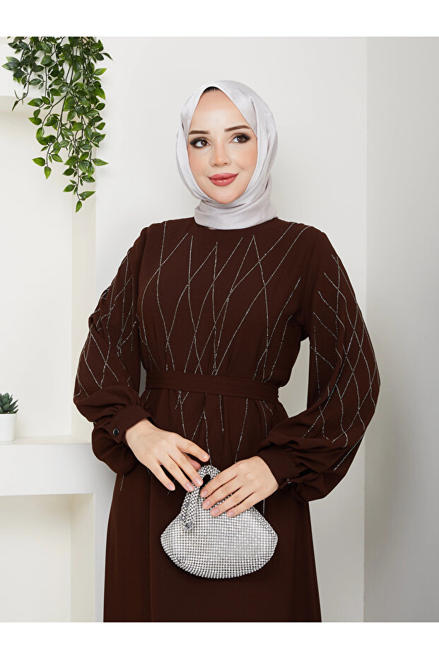 فستان حجاب بنقشة حجر البقلاوة - 5