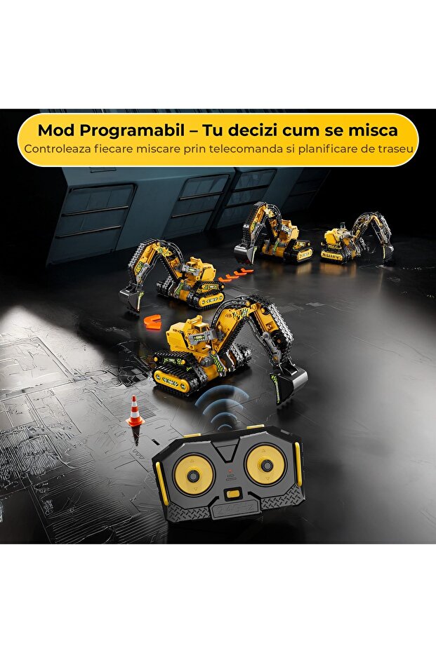4 in 1 Electric Construction Excavator Set with Remote Control – Transformable STEM Toy to Assemble - 7
