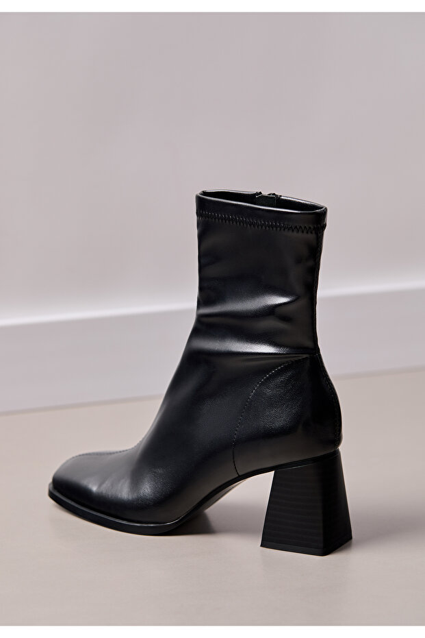 Streç Bilekli Orta Boy Topuklu Bot - 8