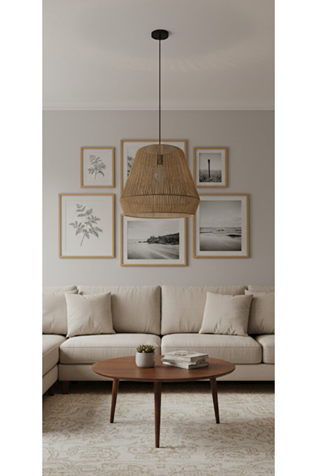 Jüt avize, bohem avize, oturma odası, yatak odası, mutfak, avize - 1