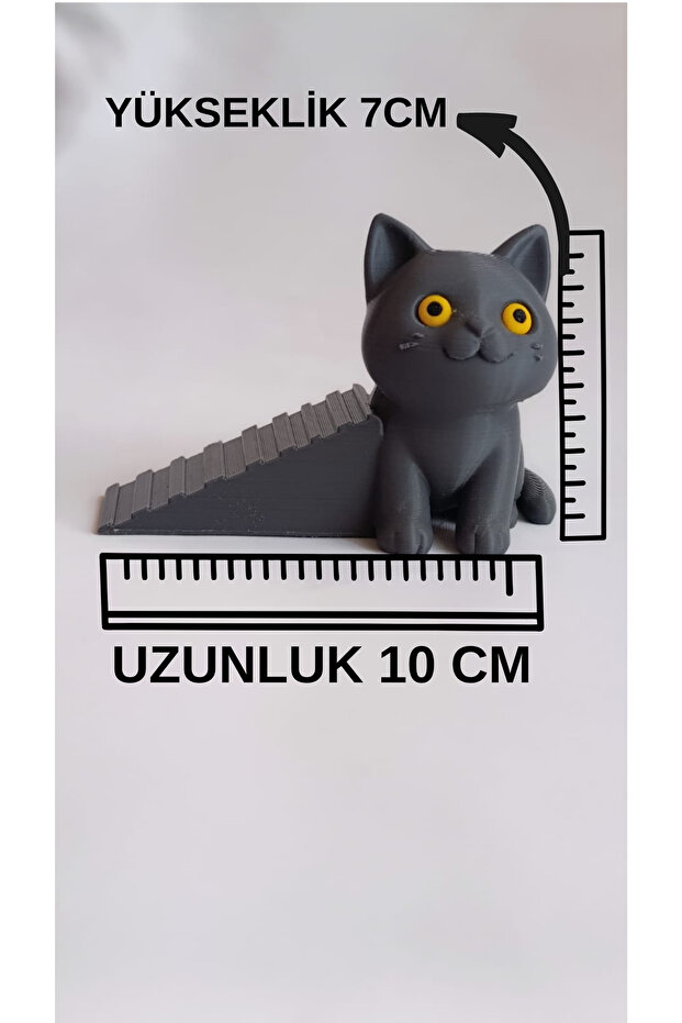 Kapı Altı Stoperi / Dekoratif & Kaymaz Taban / Kedi figürlü / kapı tutacağı - 4